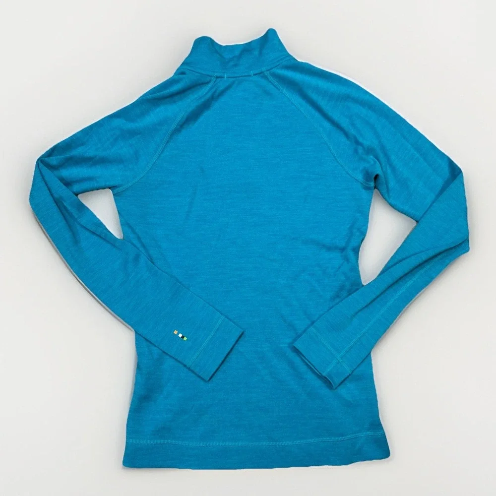 SmartWool 100% Merino Wool Women's Quarter Zip Sweater Blue Size XS - Picture 8 of 8